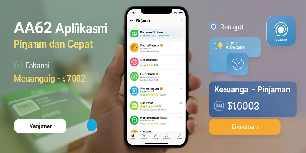 Tampilan antarmuka aplikasi Pinjaman AA62 yang sederhana dan intuitif.