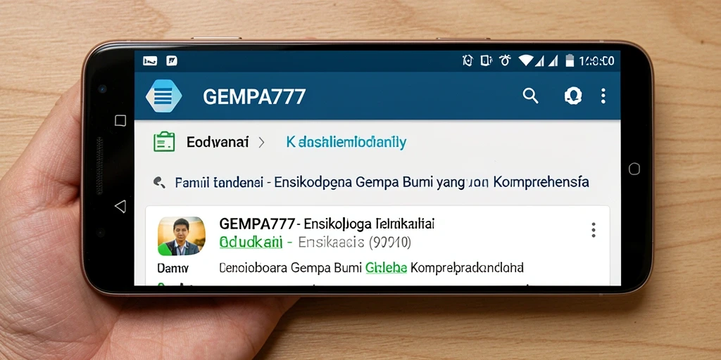 Tampilan antarmuka aplikasi Ensiklopedia GEMPA777 yang informatif dan interaktif.