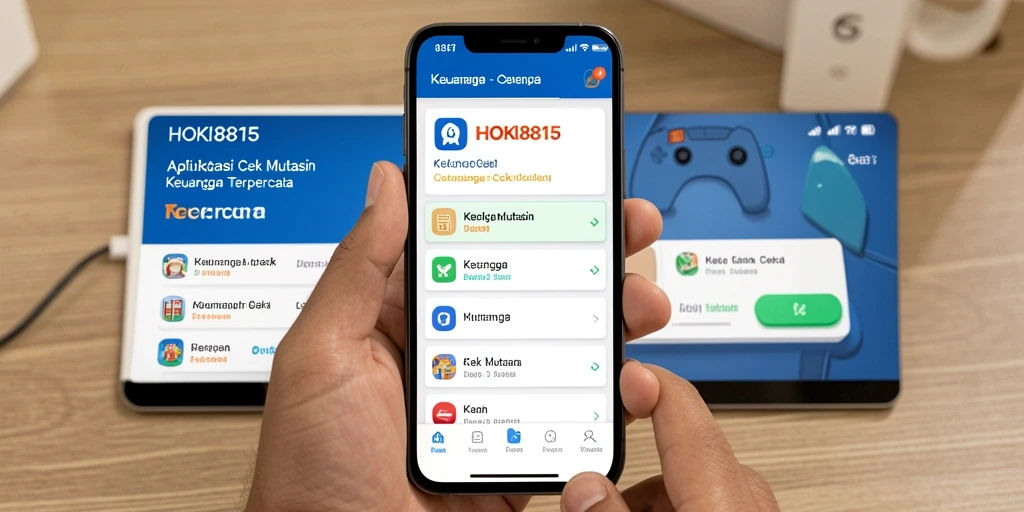 Antarmuka aplikasi HOKI8815 untuk cek mutasi keuangan.