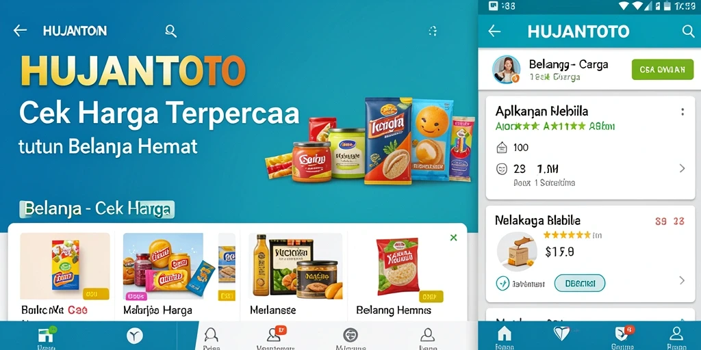 Antarmuka aplikasi HUJANTOTO yang simpel untuk cek harga.