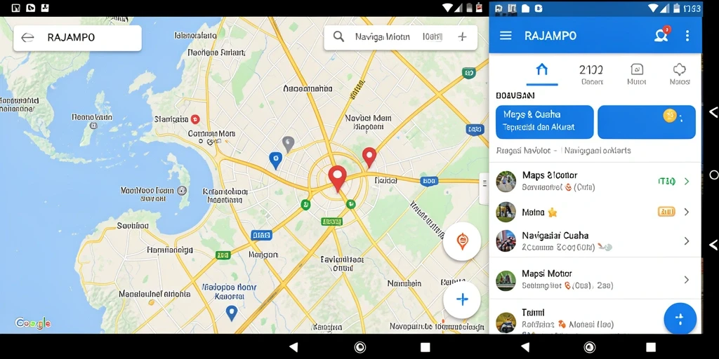 Antarmuka RAJAMPO saat navigasi motor yang informatif dan intuitif.