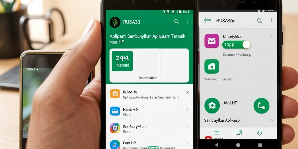 Tampilan antarmuka sederhana RUSA33 untuk menyembunyikan aplikasi.