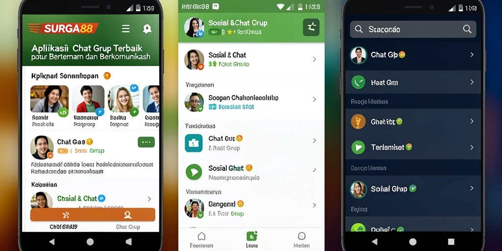 Antarmuka utama SURGA88 untuk chat grup yang interaktif dan menarik.