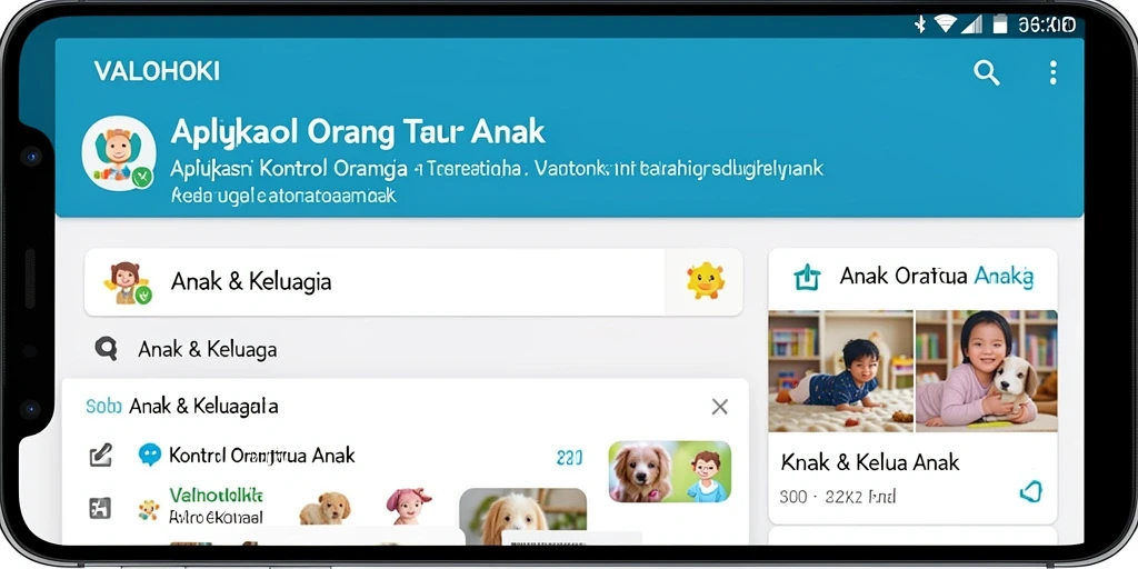 Tampilan antarmuka VALOHOKI untuk kontrol orang tua yang mudah digunakan.